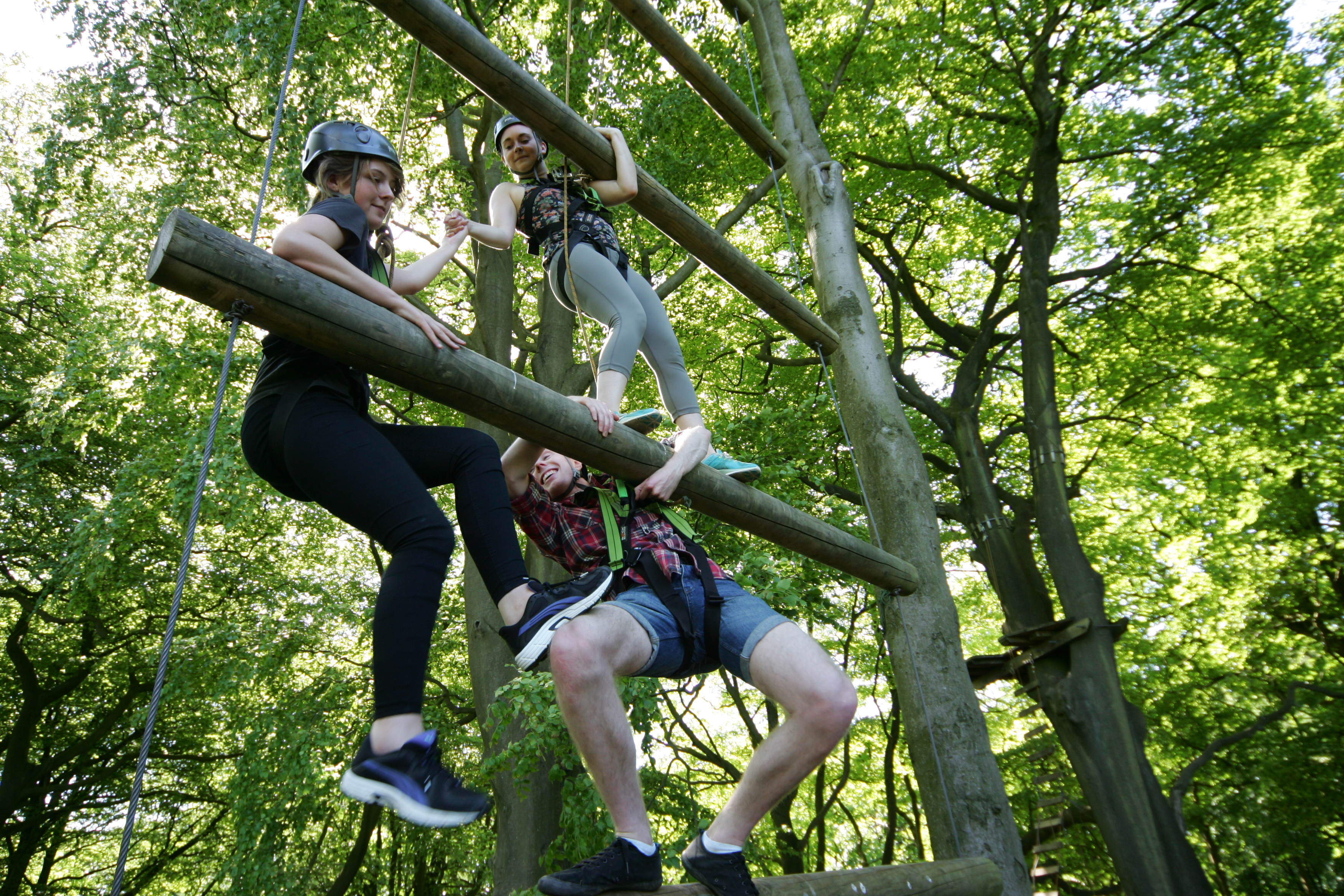 team work on the Jacob's ladder at Outdoor Elements