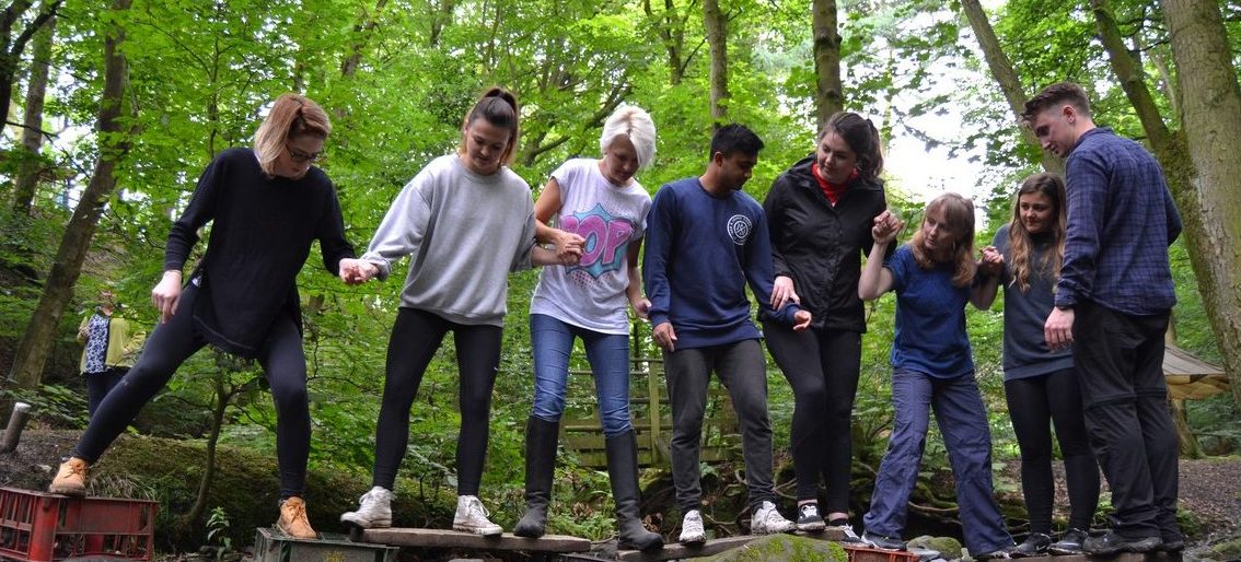 swamp crossing problem solving at Simonstone outdoor activity centre