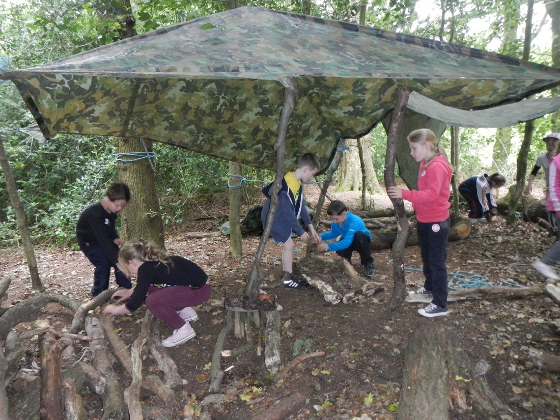 Kids party shelter building at Outdoor Elements in Lancashire